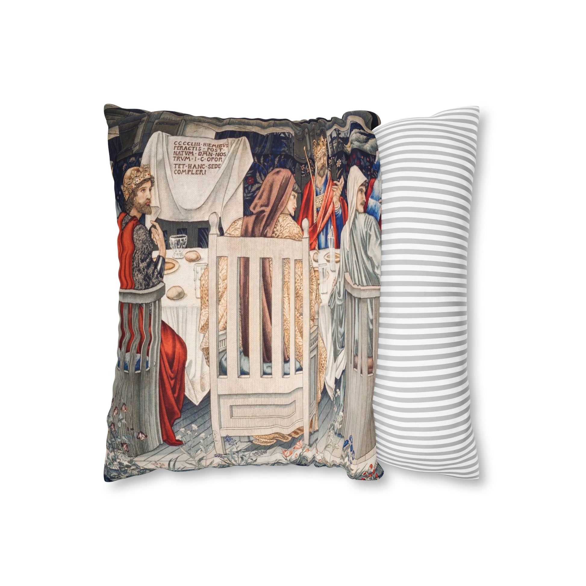 Cushion Cover originally created by John Henry Dearle for William Morris & Co based on a tapestry called Holy Grail Collection (King)