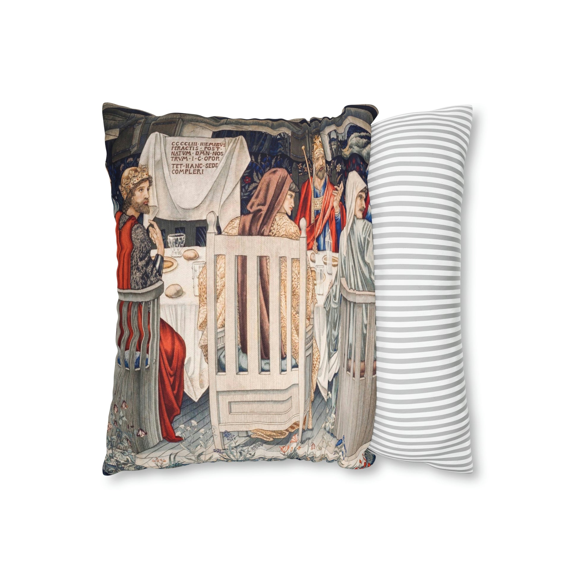 Cushion Cover originally created by John Henry Dearle for William Morris & Co based on a tapestry called Holy Grail Collection (King)