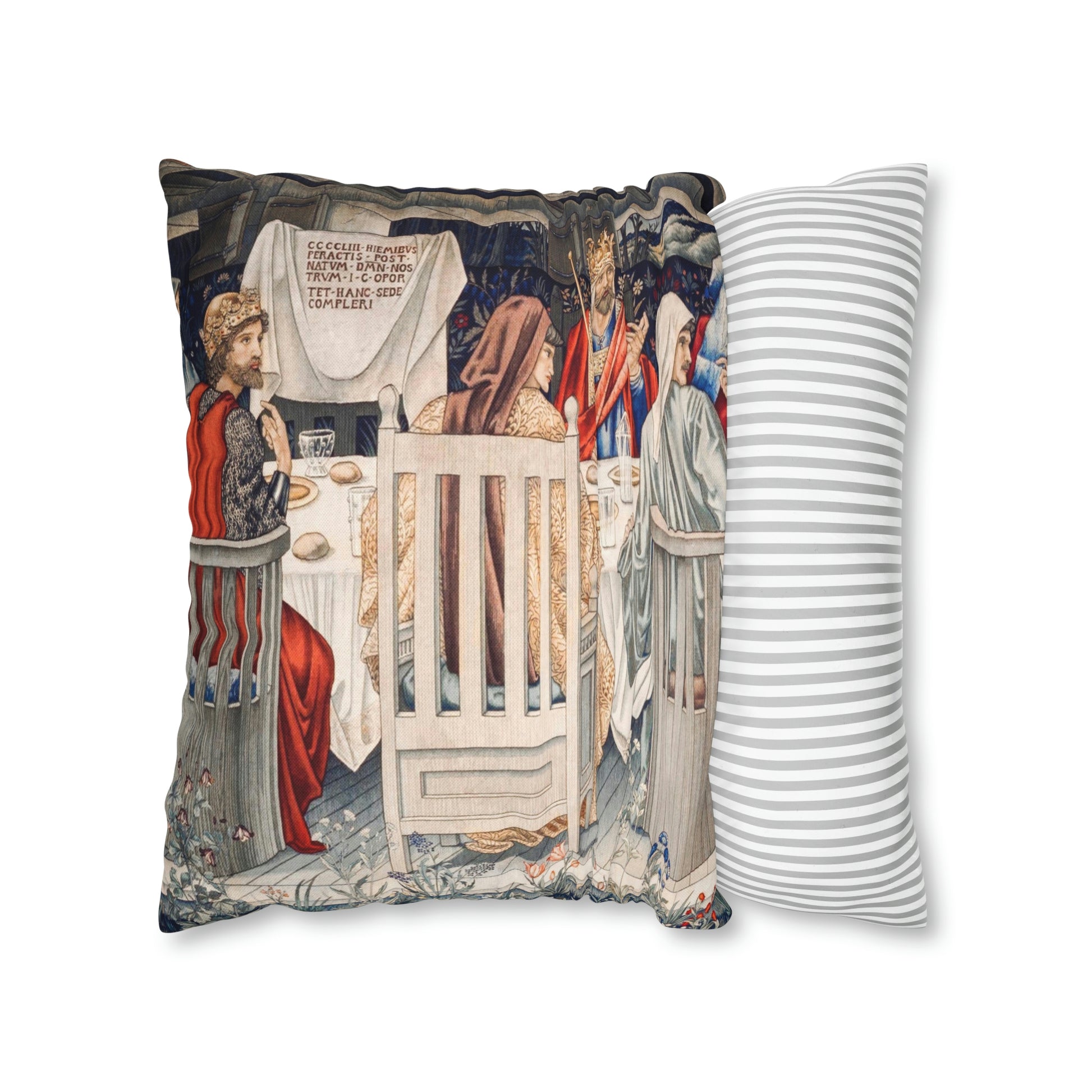 Cushion Cover originally created by John Henry Dearle for William Morris & Co based on a tapestry called Holy Grail Collection (King)