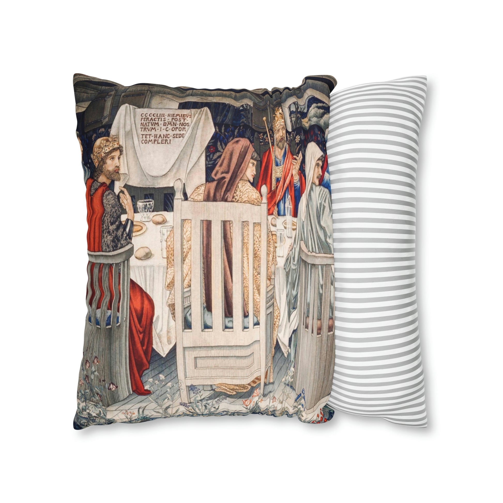 Cushion Cover originally created by John Henry Dearle for William Morris & Co based on a tapestry called Holy Grail Collection (King)