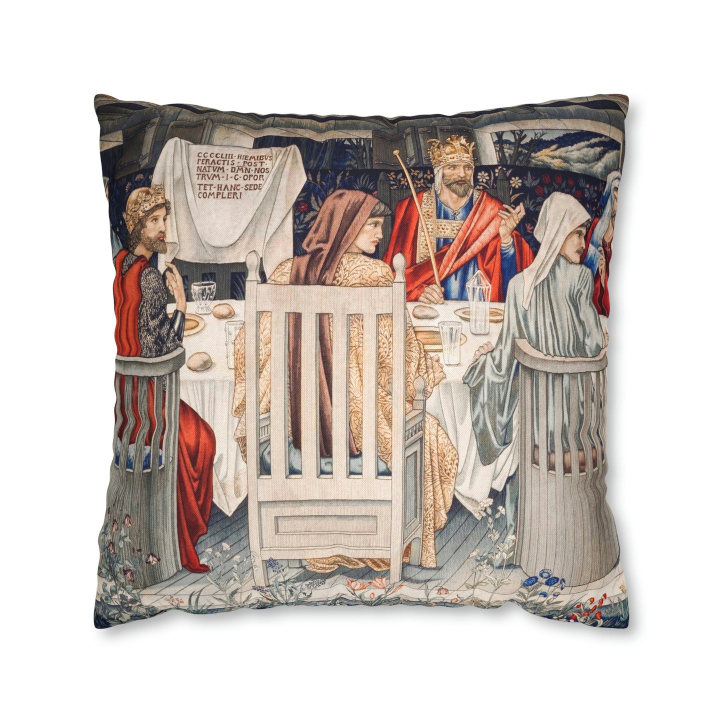Cushion Cover originally created by John Henry Dearle for William Morris & Co based on a tapestry called Holy Grail Collection (King)