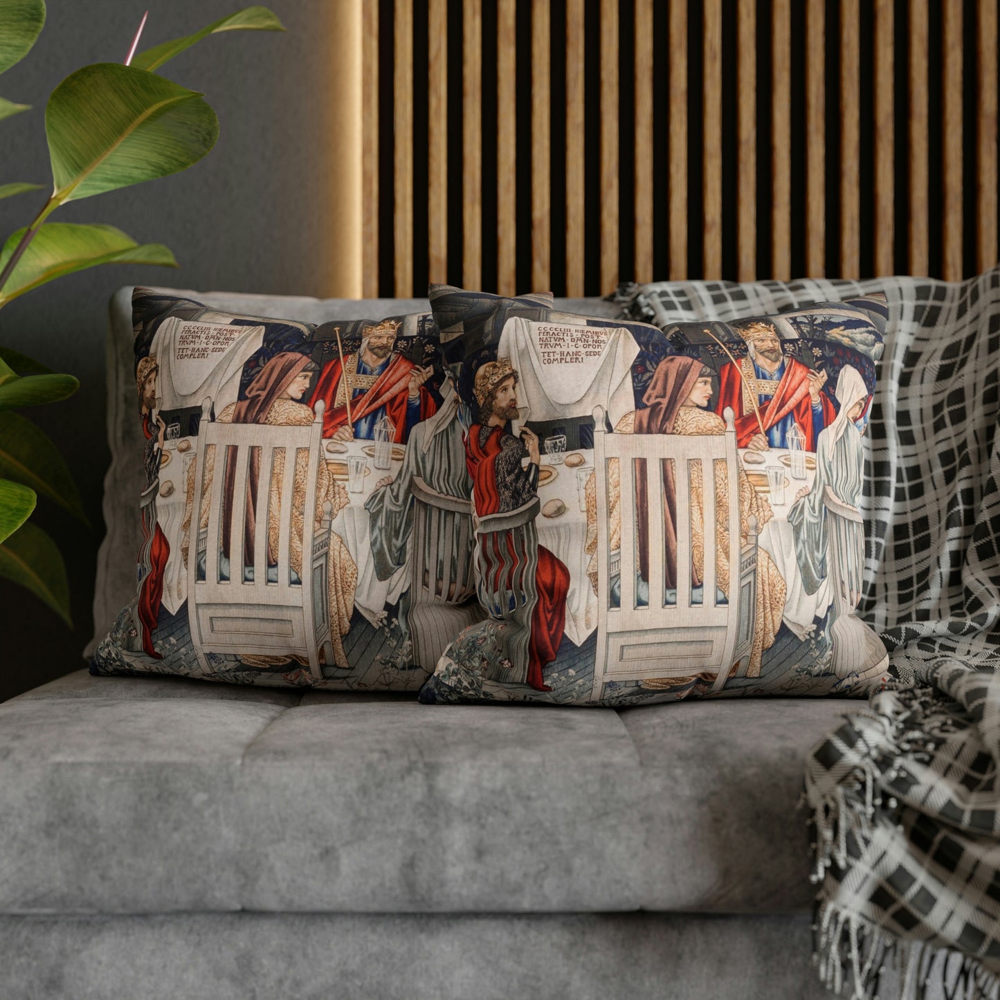 Cushion Cover originally created by John Henry Dearle for William Morris & Co based on a tapestry called Holy Grail Collection (King)