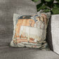 Cushion Cover for William Morris & Co by Edward Burne-Jones from a woollen tapestry called Holy Grail Collection (Prayer) in Gold, Orange, Green, Brown, Red and Blue