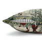 Cushion Cover for William Morris & Co by Edward Burne-Jones from a woollen tapestry called Holy Grail Collection (Prayer) in Gold, Orange, Green, Brown, Red and Blue