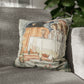 Cushion Cover for William Morris & Co by Edward Burne-Jones from a woollen tapestry called Holy Grail Collection (Prayer) in Gold, Orange, Green, Brown, Red and Blue