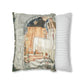 Cushion Cover for William Morris & Co by Edward Burne-Jones from a woollen tapestry called Holy Grail Collection (Prayer) in Gold, Orange, Green, Brown, Red and Blue
