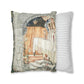 Cushion Cover for William Morris & Co by Edward Burne-Jones from a woollen tapestry called Holy Grail Collection (Prayer) in Gold, Orange, Green, Brown, Red and Blue