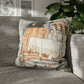 Cushion Cover for William Morris & Co by Edward Burne-Jones from a woollen tapestry called Holy Grail Collection (Prayer) in Gold, Orange, Green, Brown, Red and Blue
