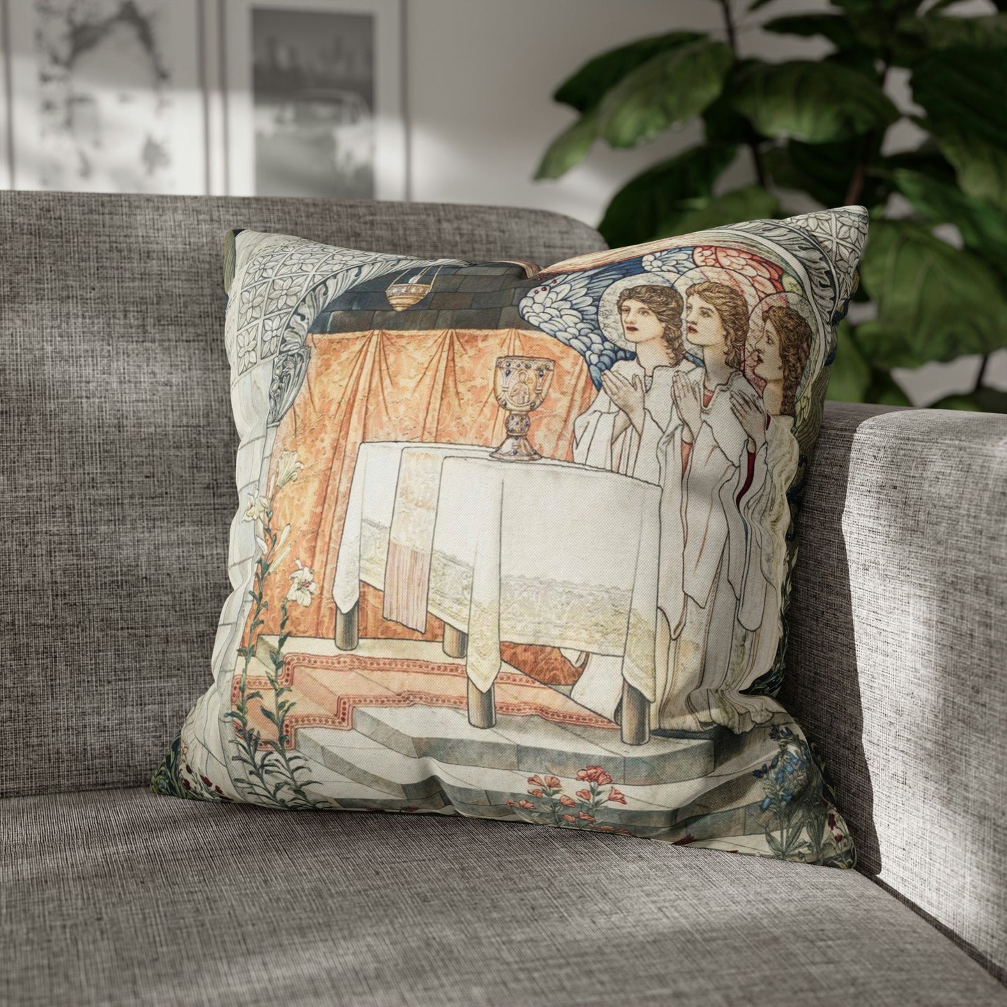 Cushion Cover inspired by William Morris - Holy Grail Collection (Prayer)