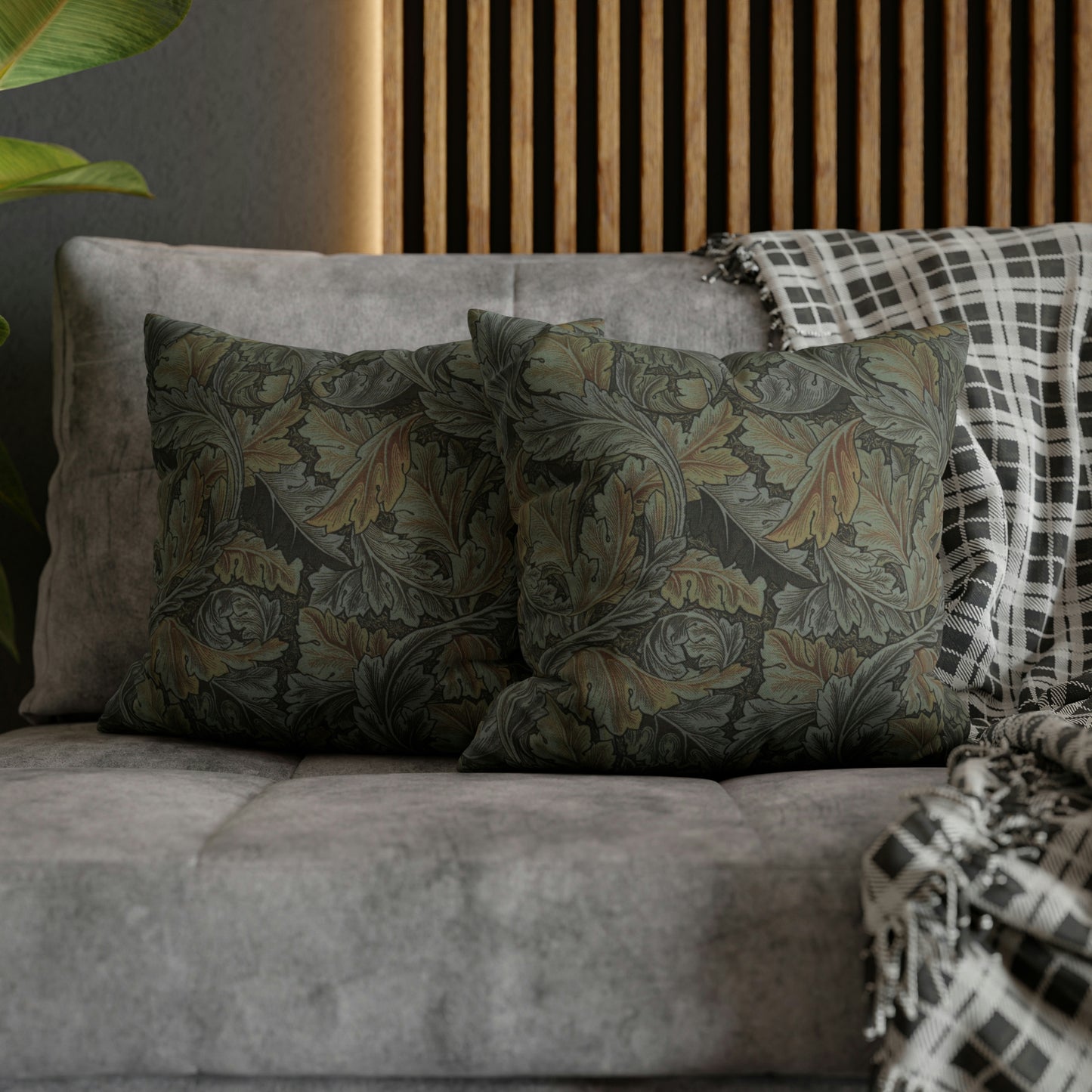 Cushion Cover inspired by William Morris - Acanthus Collection (Grey)