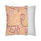 Square Cushion Cover  in a floral pattern by William Morris & Co called Apple Collection in orange, red and white