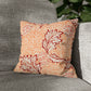 Square Cushion Cover  in a floral pattern by William Morris & Co called Apple Collection in orange, red and white