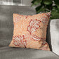 Square Cushion Cover  in a floral pattern by William Morris & Co called Apple Collection in orange, red and white