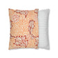 Square Cushion Cover  in a floral pattern by William Morris & Co called Apple Collection in orange, red and white