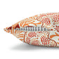 Square Cushion Cover  in a floral pattern by William Morris & Co called Apple Collection in orange, red and white