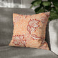 Square Cushion Cover  in a floral pattern by William Morris & Co called Apple Collection in orange, red and white