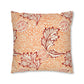 Square Cushion Cover  in a floral pattern by William Morris & Co called Apple Collection in orange, red and white