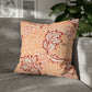 Square Cushion Cover  in a floral pattern by William Morris & Co called Apple Collection in orange, red and white