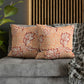 Square Cushion Cover  in a floral pattern by William Morris & Co called Apple Collection in orange, red and white