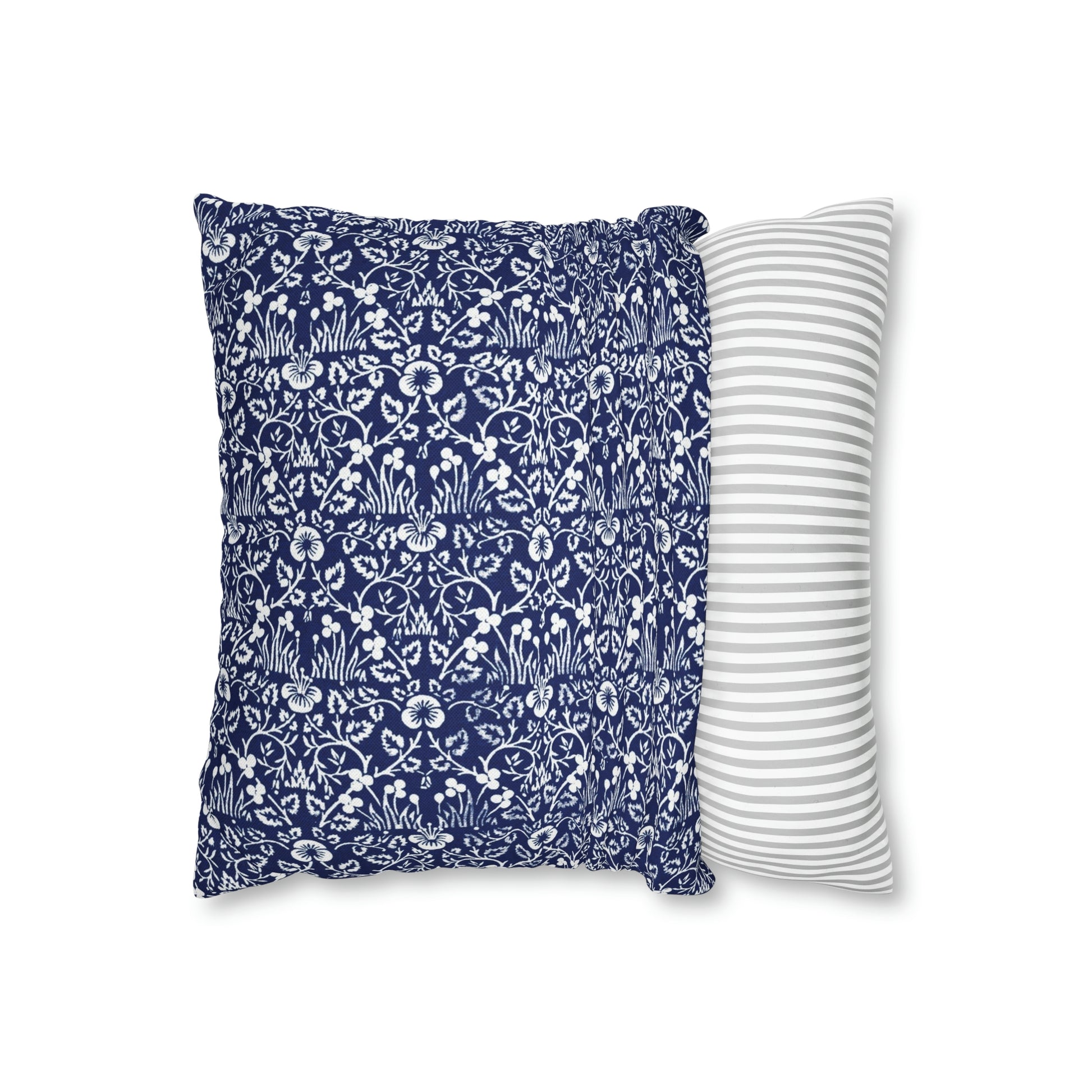 Cushion Cover in a floral blue and white pattern by William Morris & Co called Eyebright Collection