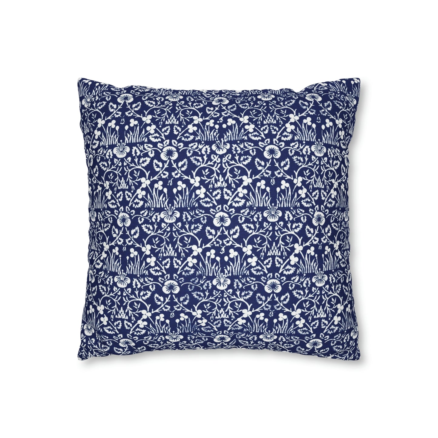 Cushion Cover in a floral blue and white pattern by William Morris & Co called Eyebright Collection