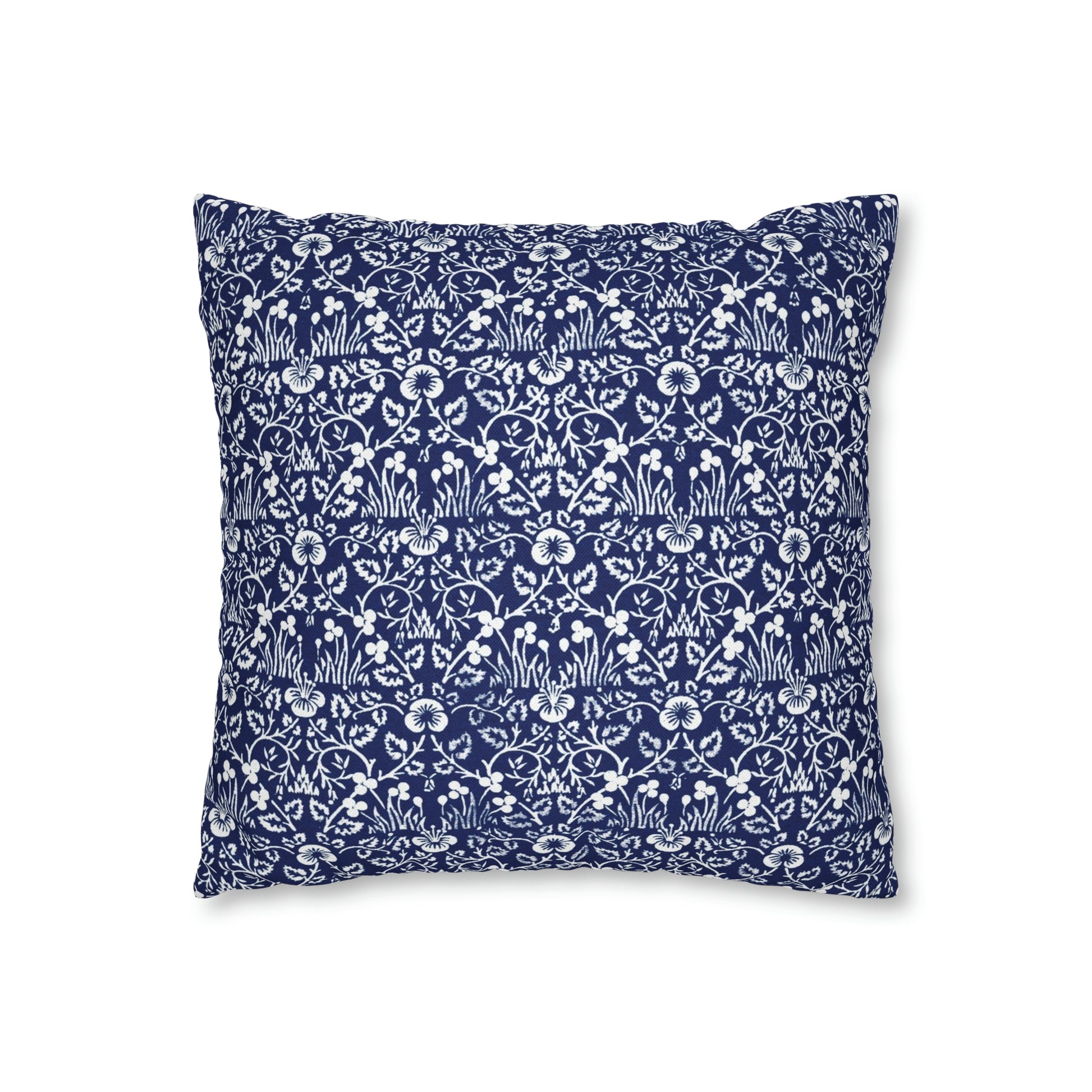 Cushion Cover in a floral blue and white pattern by William Morris & Co called Eyebright Collection