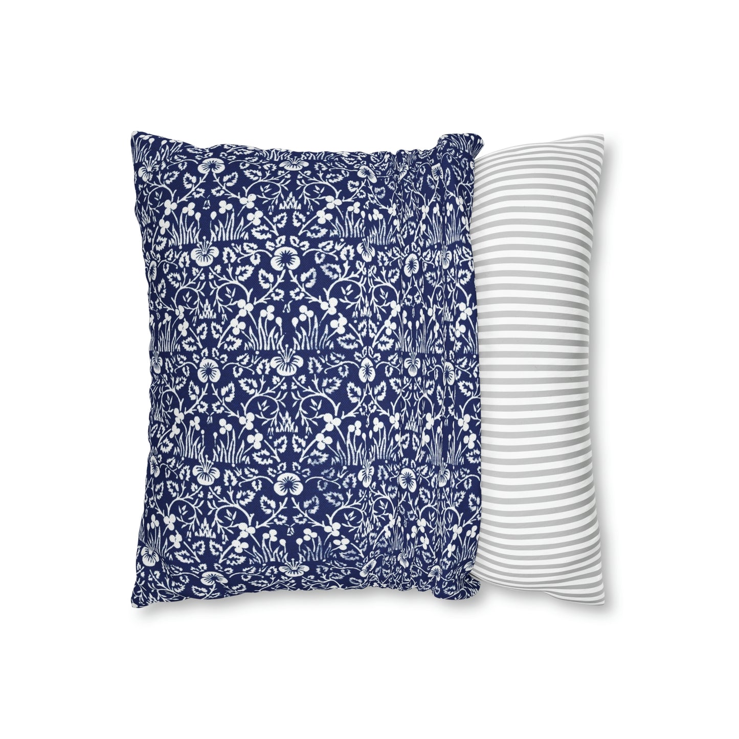 Cushion Cover in a floral blue and white pattern by William Morris & Co called Eyebright Collection