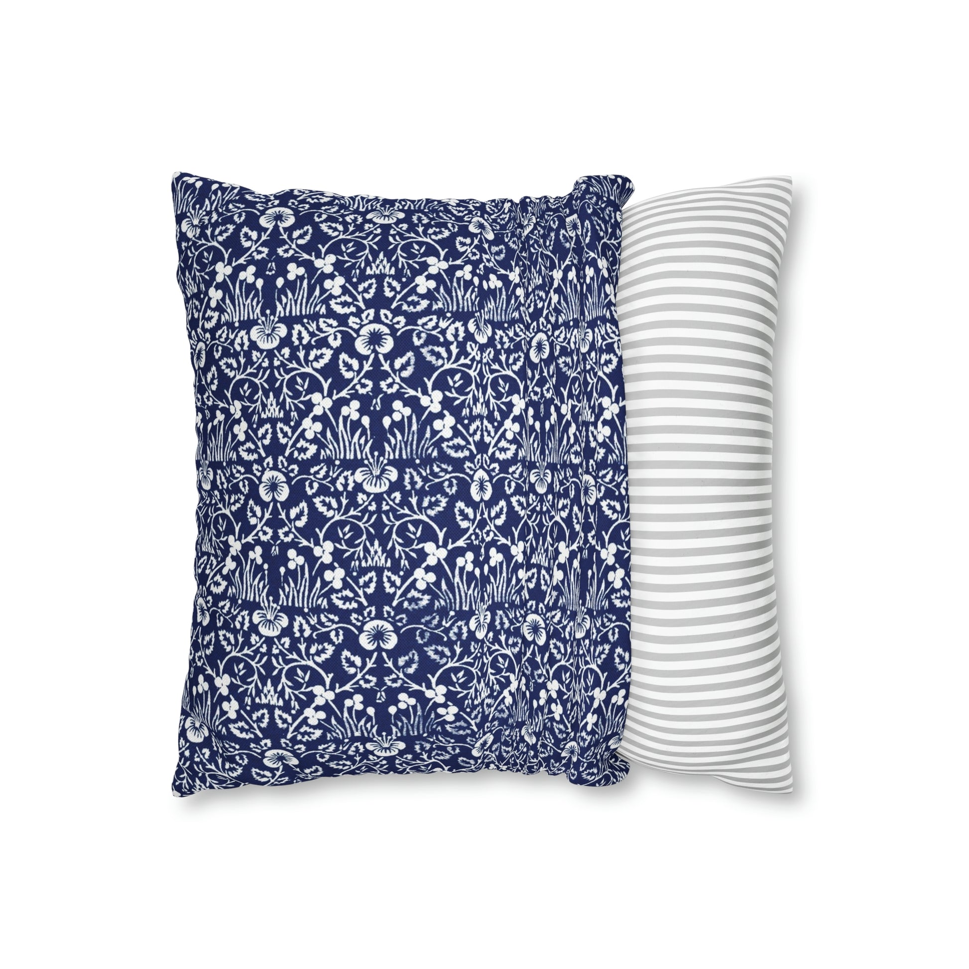 Cushion Cover in a floral blue and white pattern by William Morris & Co called Eyebright Collection