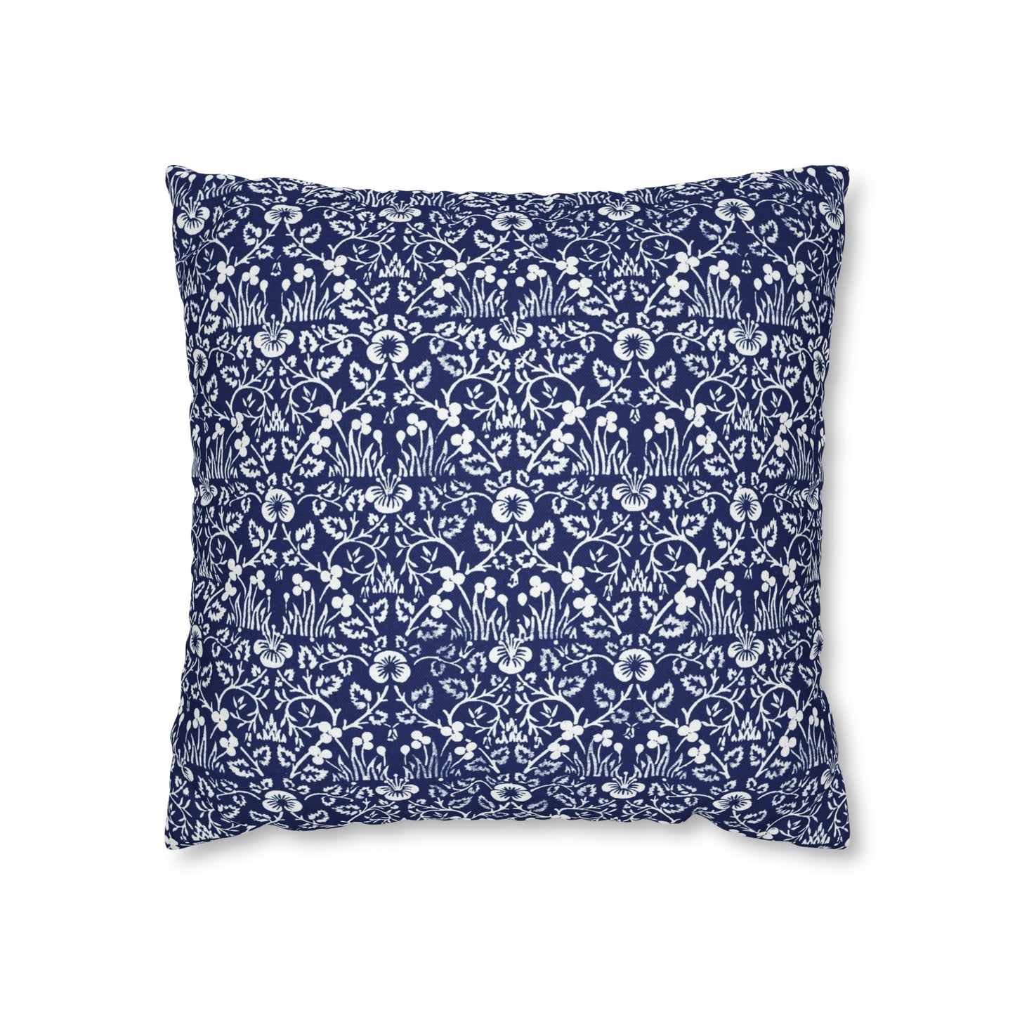 Cushion Cover in a floral blue and white pattern by William Morris & Co called Eyebright Collection