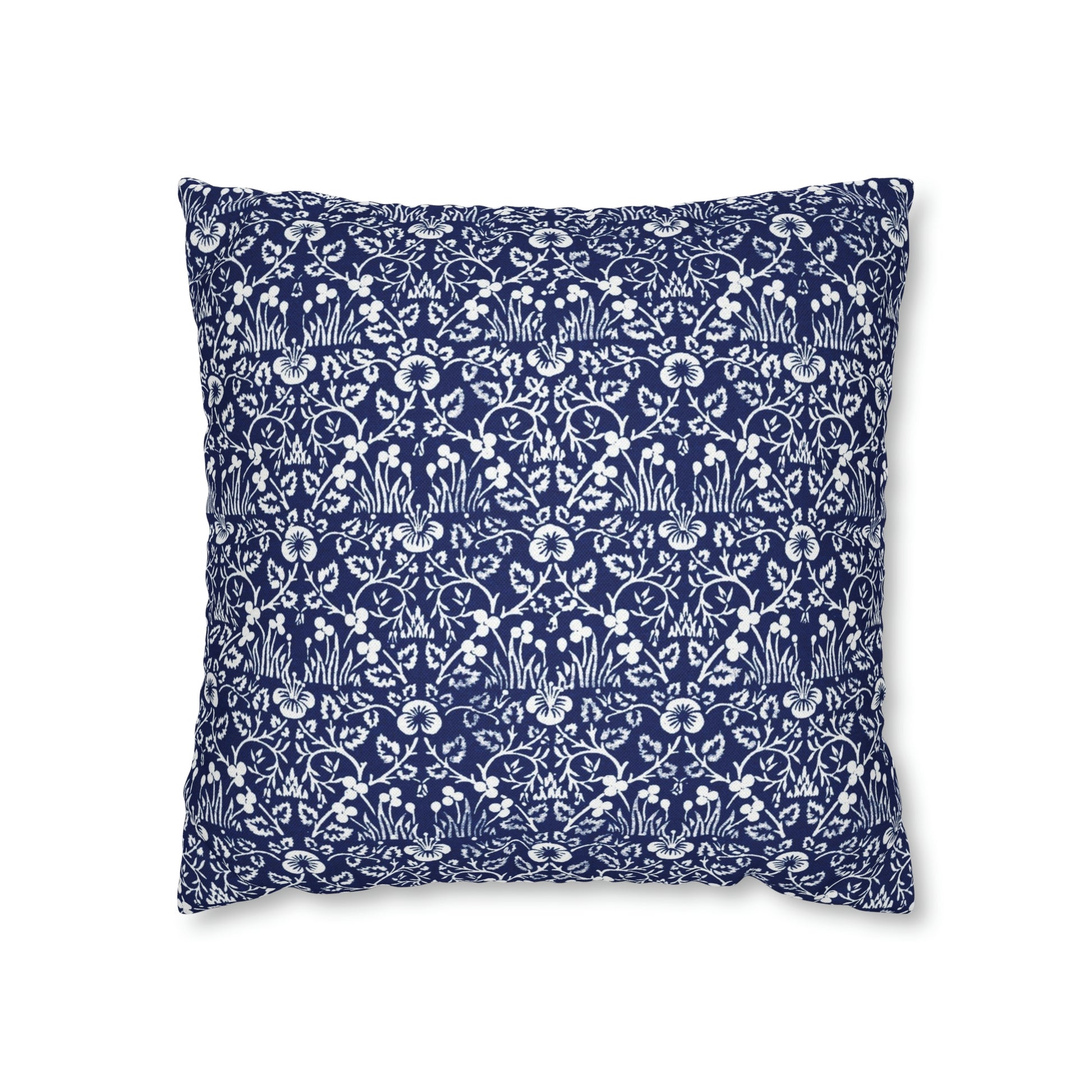 Cushion Cover in a floral blue and white pattern by William Morris & Co called Eyebright Collection