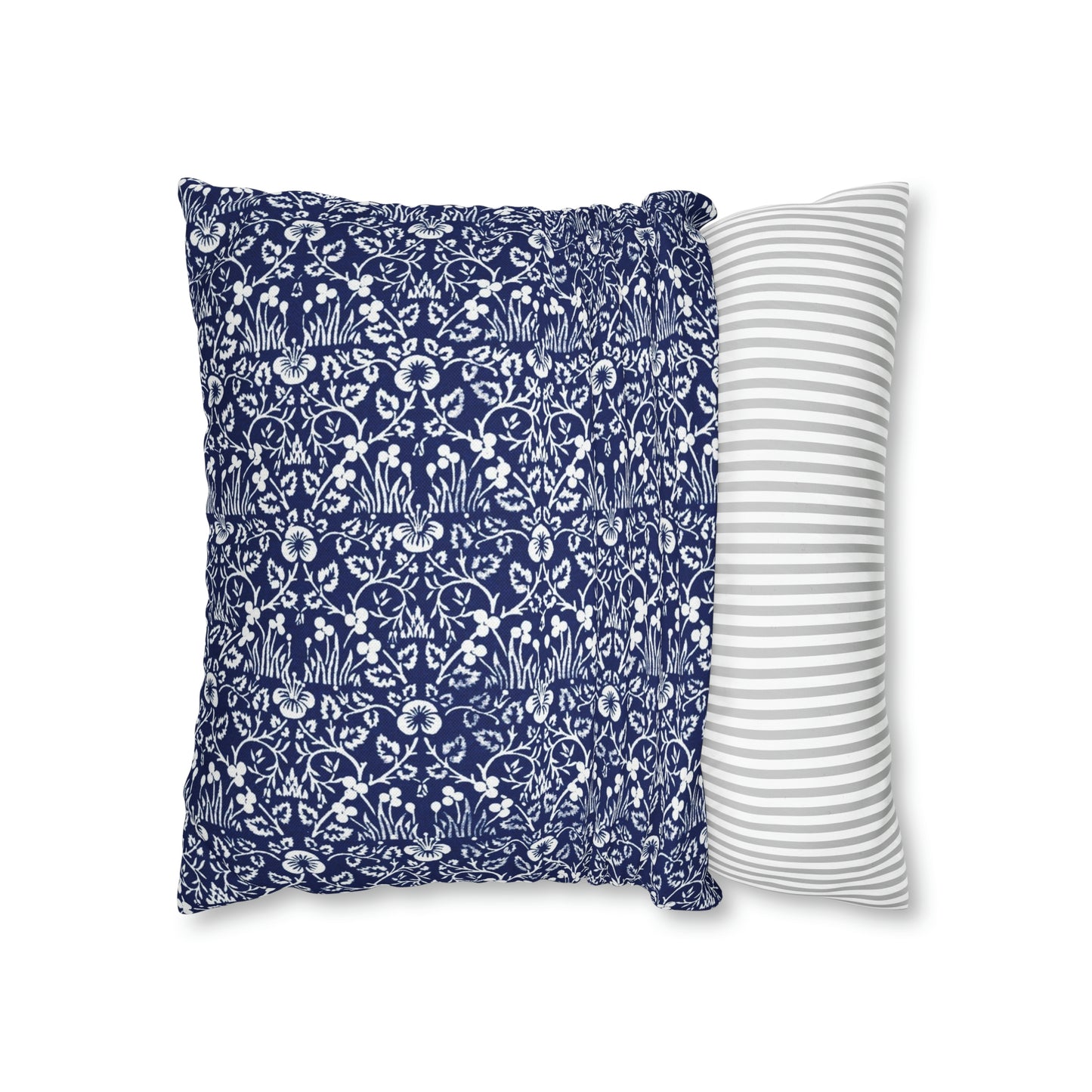 Cushion Cover in a floral blue and white pattern by William Morris & Co called Eyebright Collection