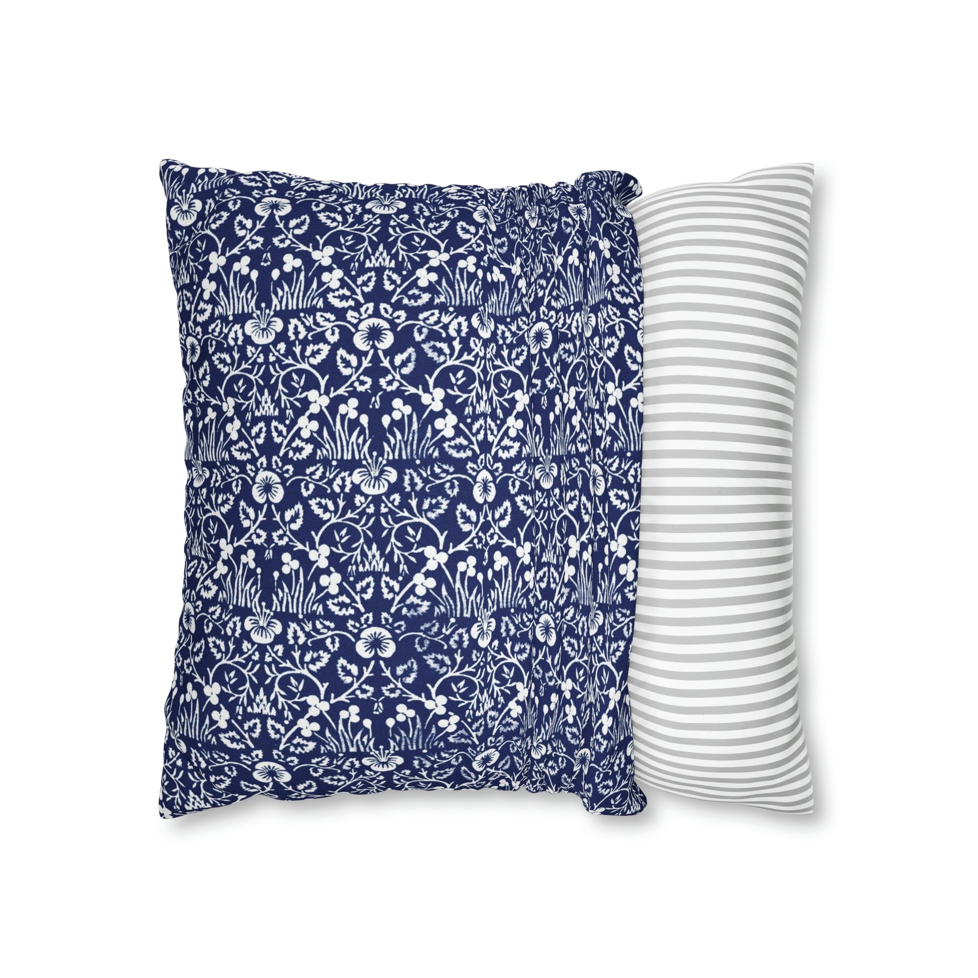 Cushion Cover in a floral blue and white pattern by William Morris & Co called Eyebright Collection