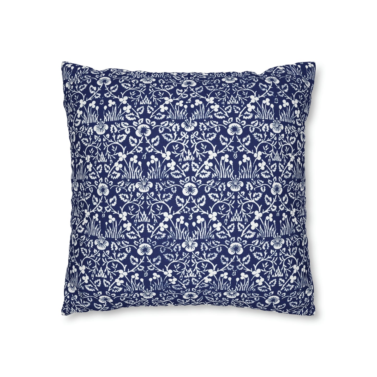 Cushion Cover in a floral blue and white pattern by William Morris & Co called Eyebright Collection