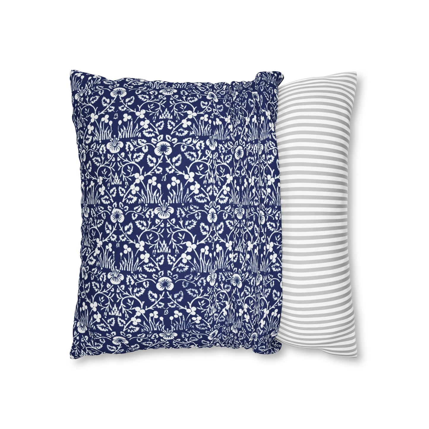 Cushion Cover in a floral blue and white pattern by William Morris & Co called Eyebright Collection