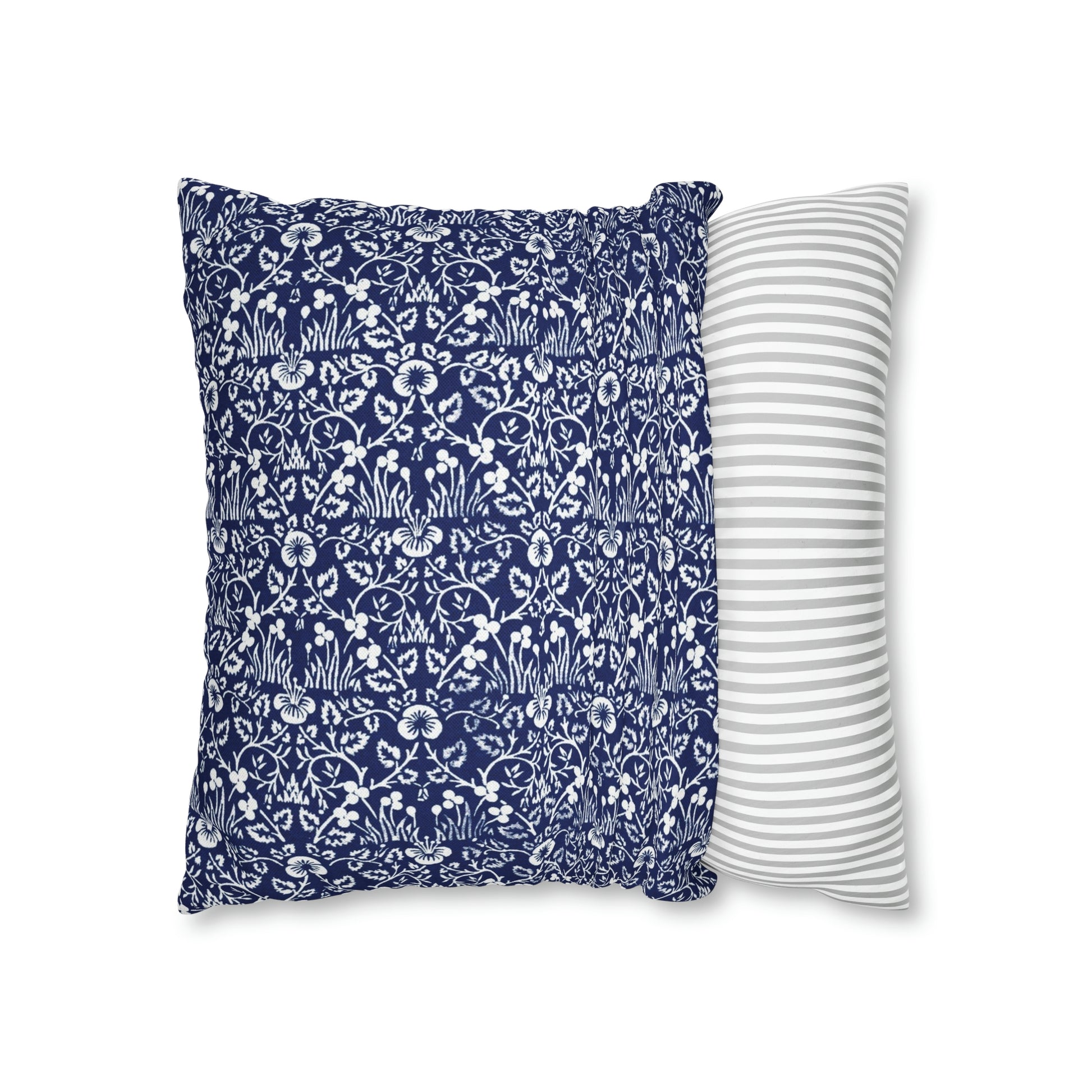 Cushion Cover in a floral blue and white pattern by William Morris & Co called Eyebright Collection