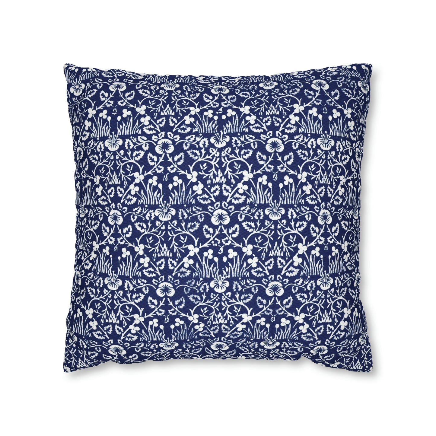Cushion Cover in a floral blue and white pattern by William Morris & Co called Eyebright Collection