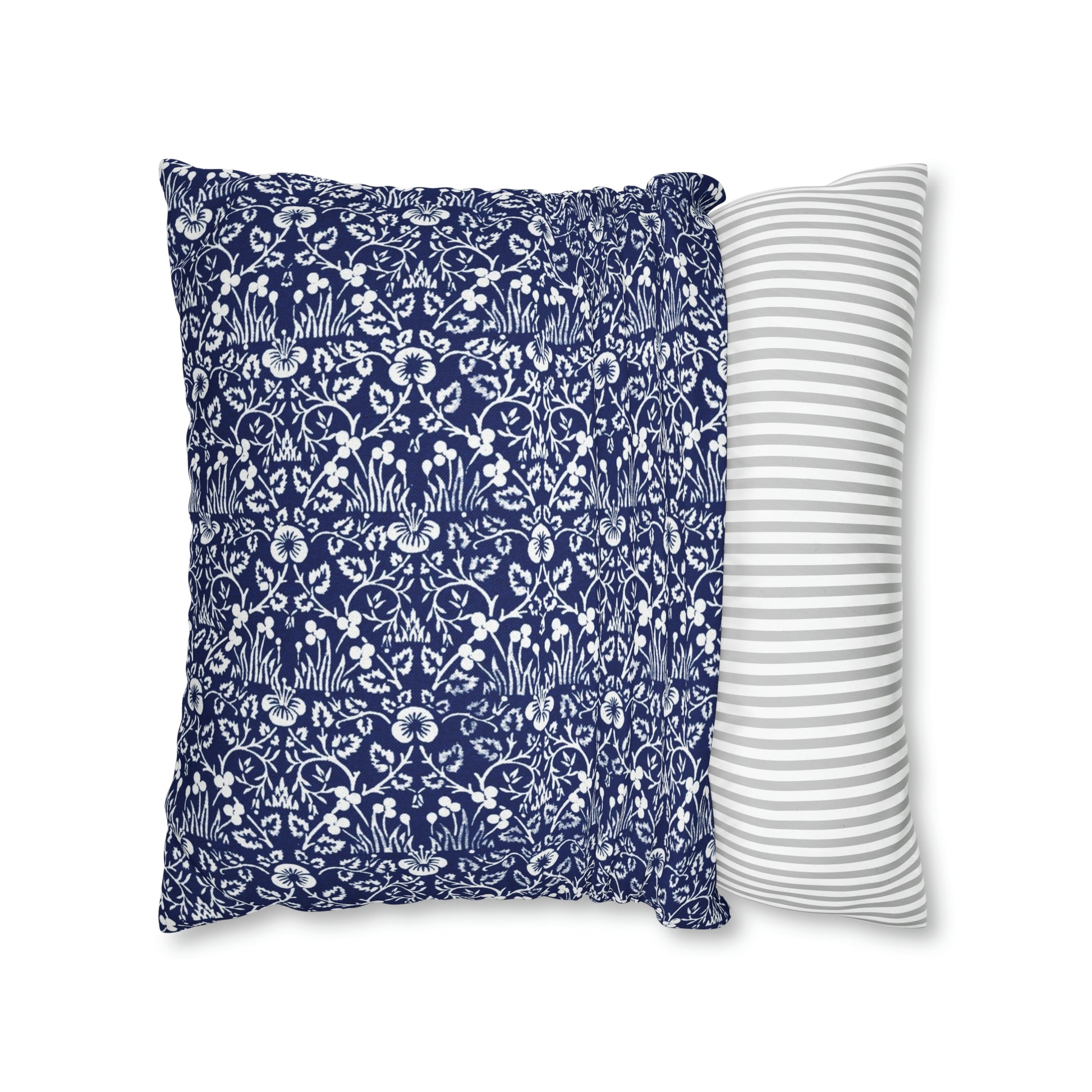Cushion Cover in a floral blue and white pattern by William Morris & Co called Eyebright Collection