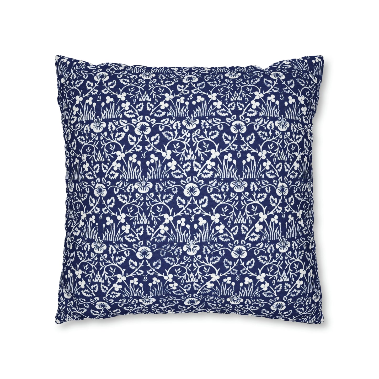 Cushion Cover in a floral blue and white pattern by William Morris & Co called Eyebright Collection
