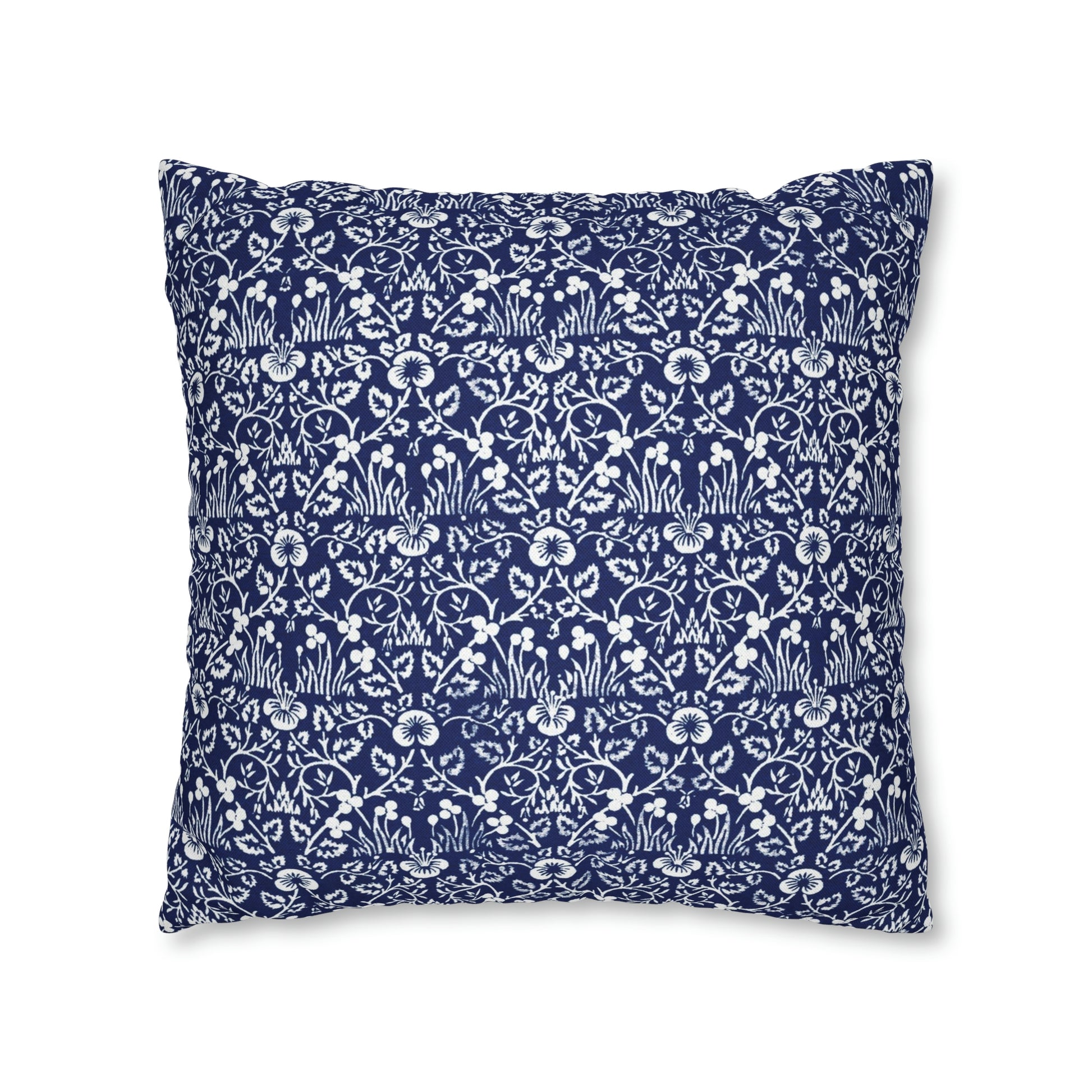 Cushion Cover in a floral blue and white pattern by William Morris & Co called Eyebright Collection