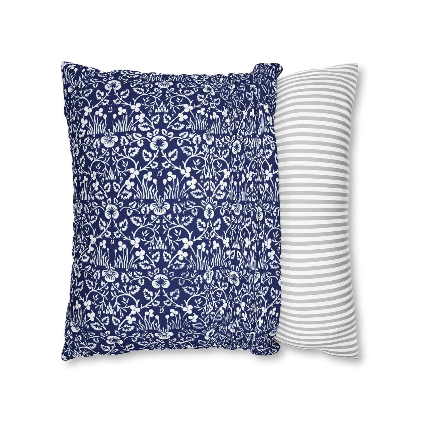 Cushion Cover in a floral blue and white pattern by William Morris & Co called Eyebright Collection