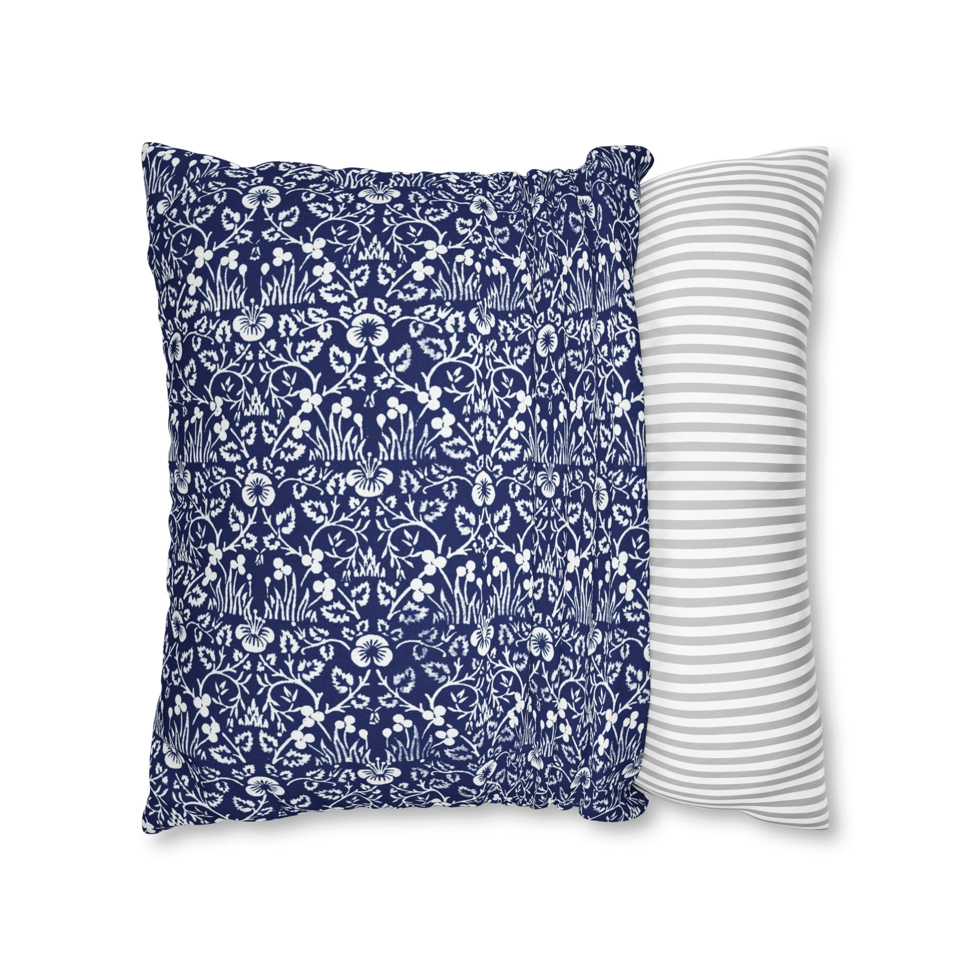 Cushion Cover in a floral blue and white pattern by William Morris & Co called Eyebright Collection