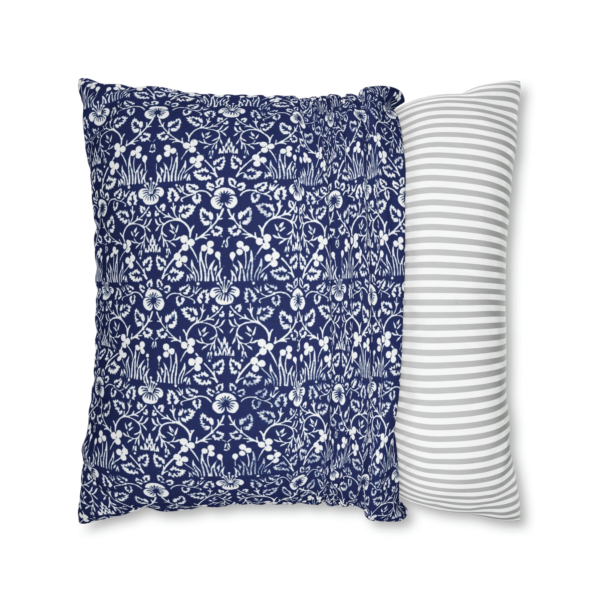 Cushion Cover in a floral blue and white pattern by William Morris & Co called Eyebright Collection