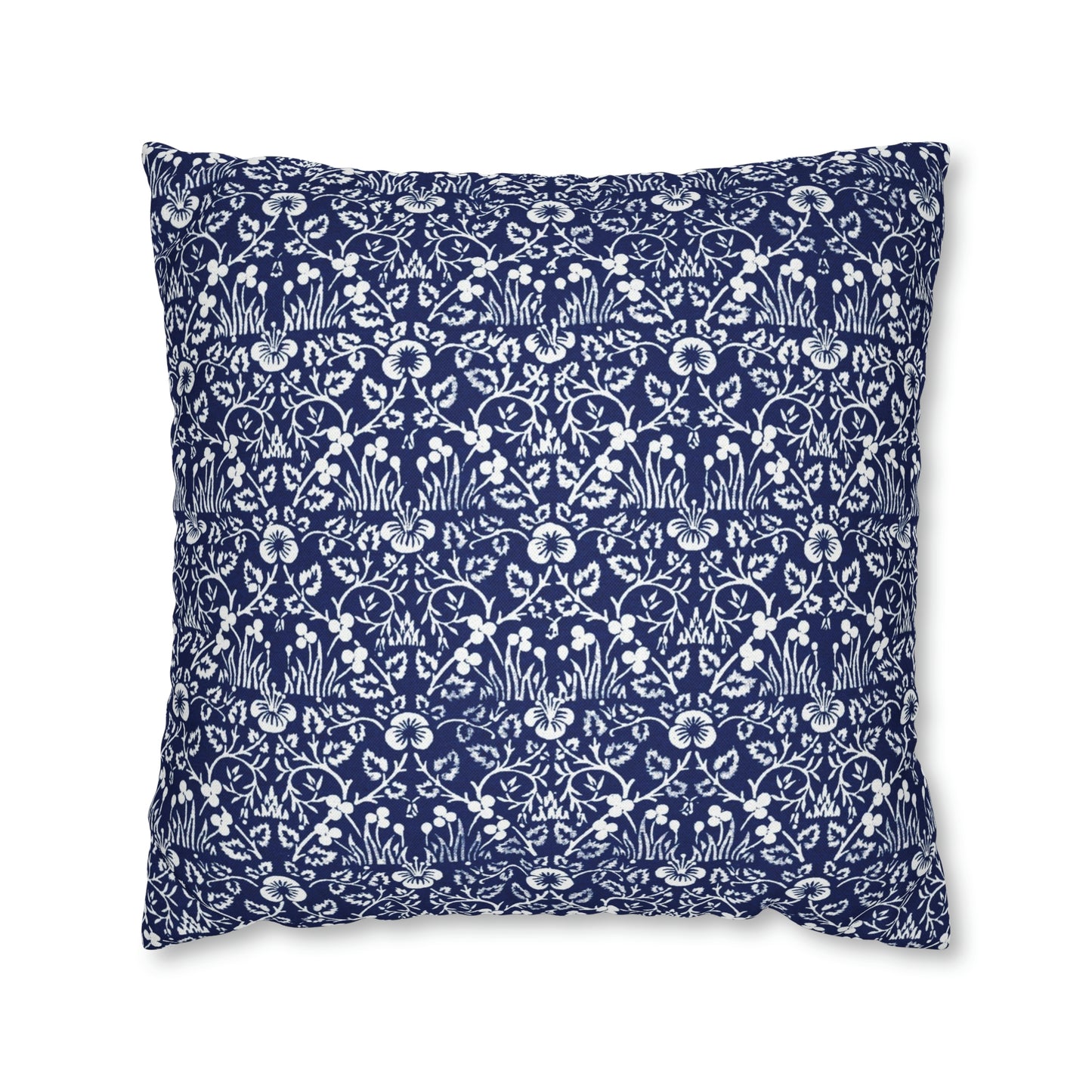 Cushion Cover in a floral blue and white pattern by William Morris & Co called Eyebright Collection