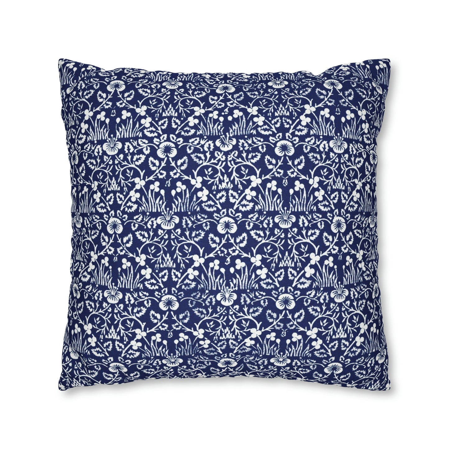 Cushion Cover in a floral blue and white pattern by William Morris & Co called Eyebright Collection