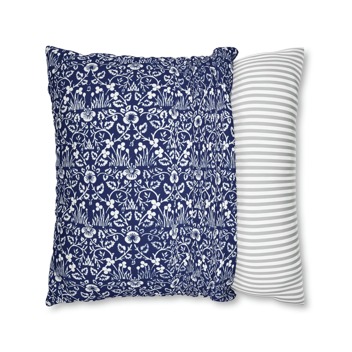 Cushion Cover in a floral blue and white pattern by William Morris & Co called Eyebright Collection