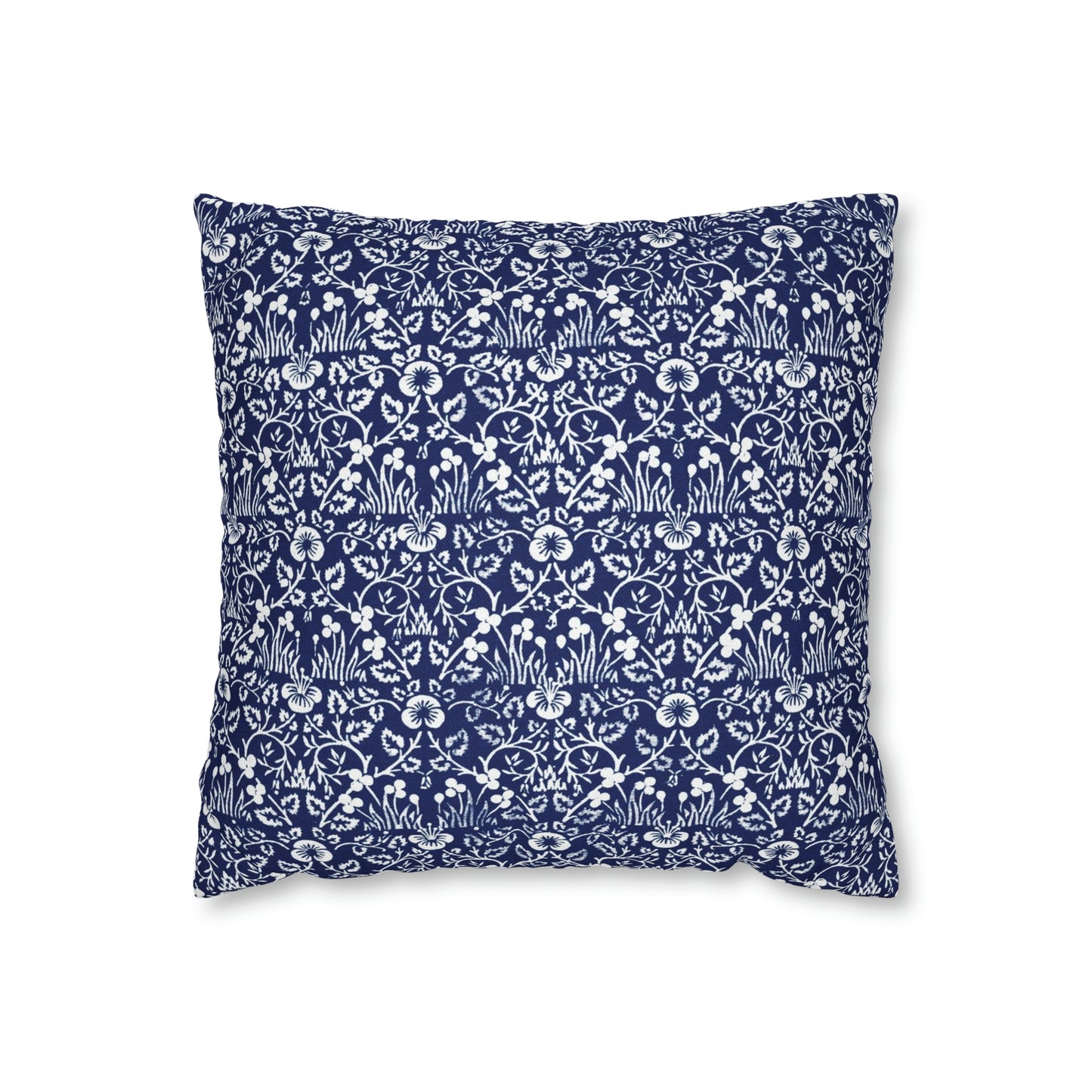 Cushion Cover in a floral blue and white pattern by William Morris & Co called Eyebright Collection