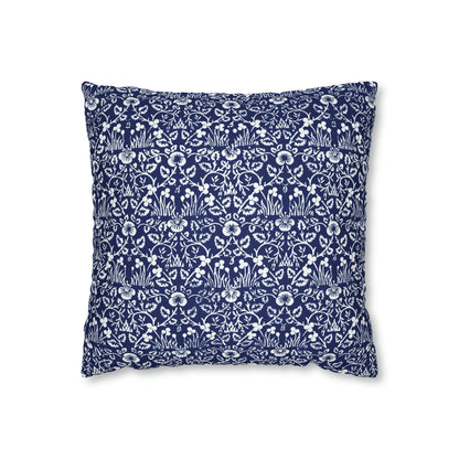 Cushion Cover in a floral blue and white pattern by William Morris & Co called Eyebright Collection