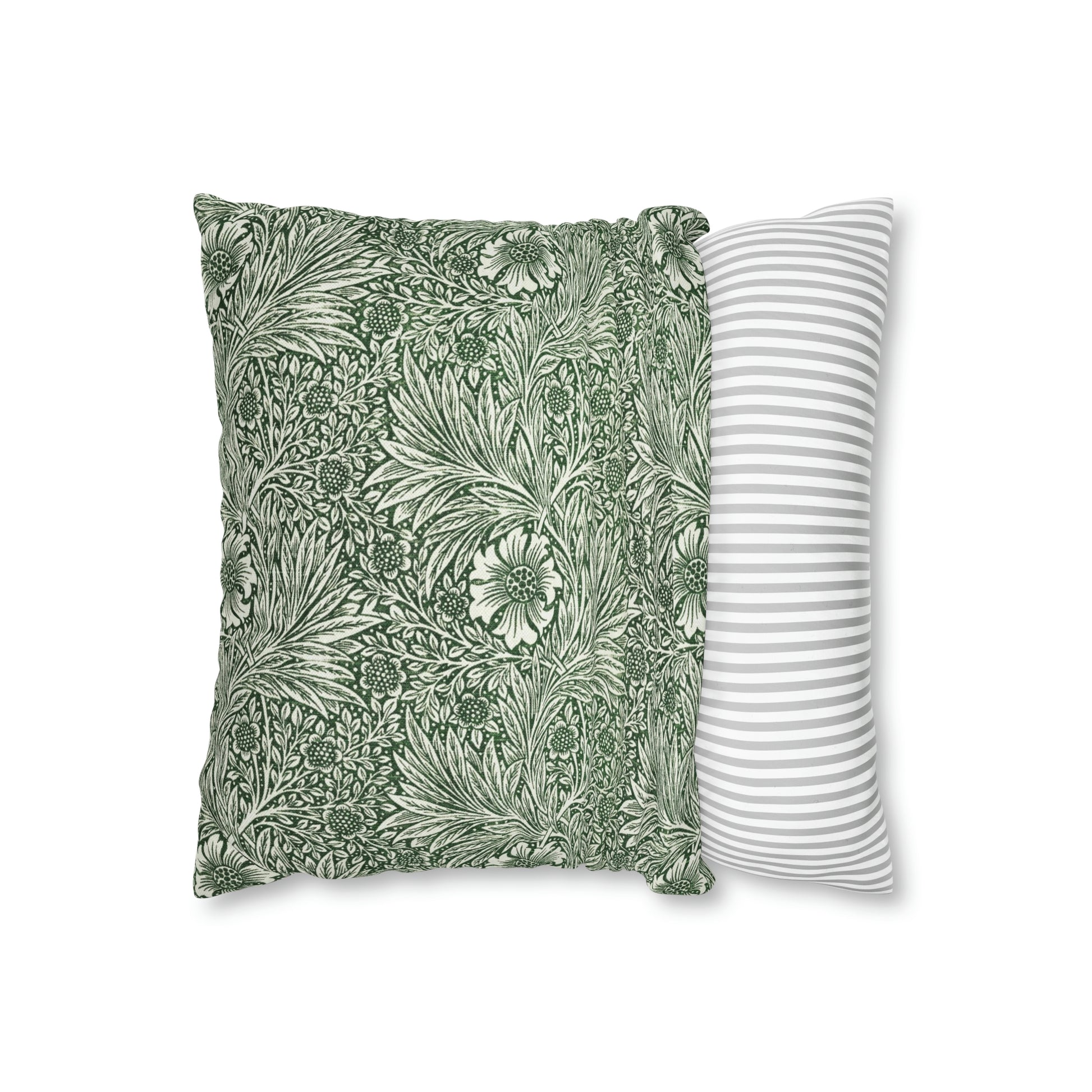 Cushion Cover in a green floral pattern created by William Morris  & Co called Marigold Collection