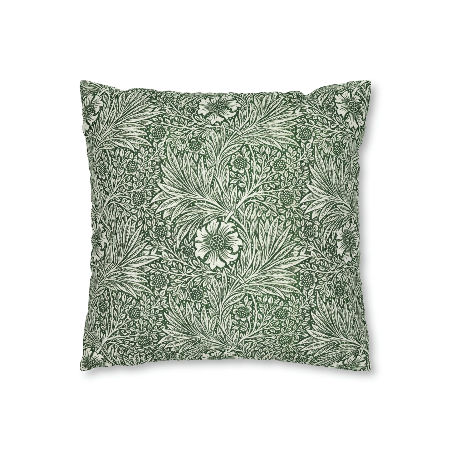 Cushion Cover in a green floral pattern created by William Morris  & Co called Marigold Collection