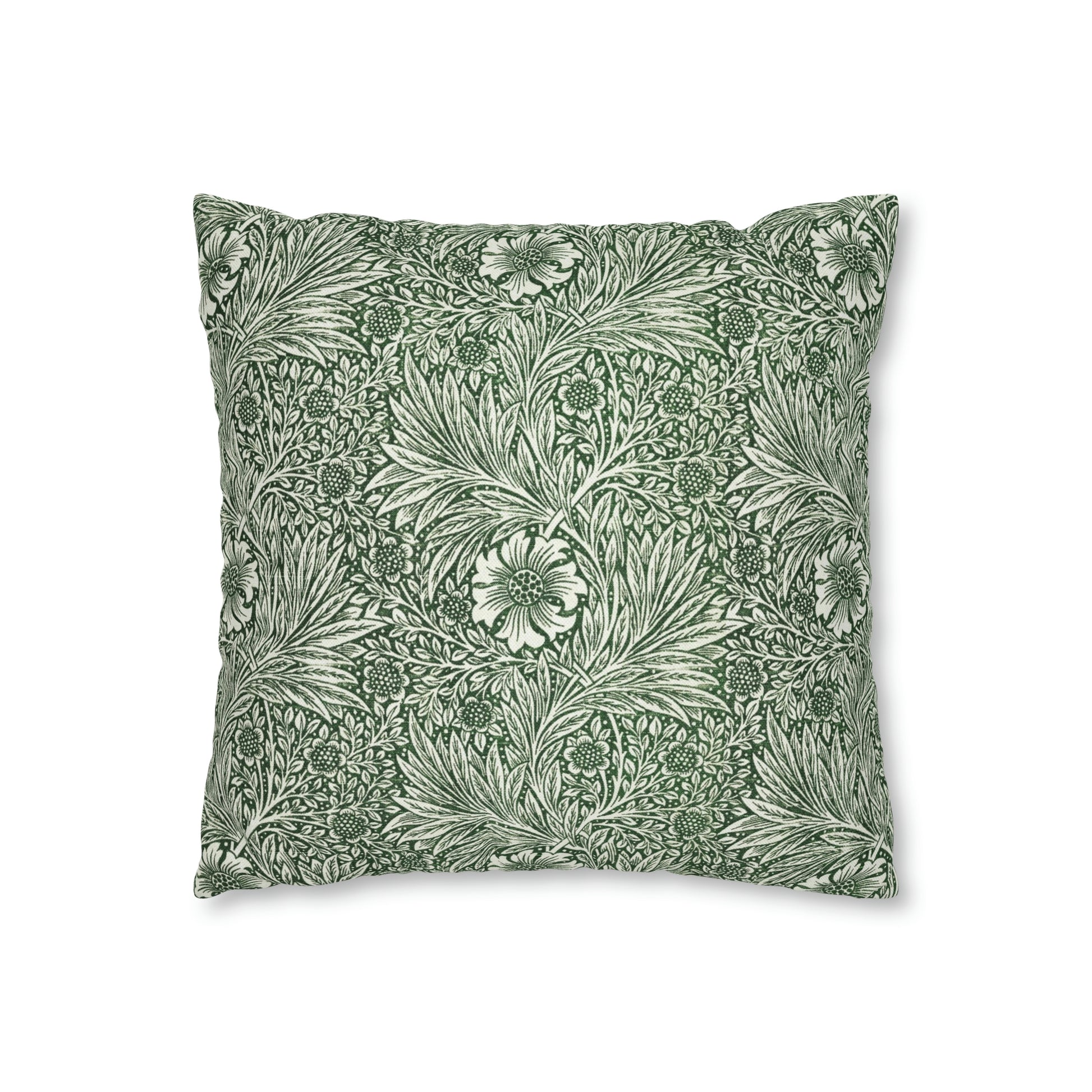Cushion Cover in a green floral pattern created by William Morris  & Co called Marigold Collection